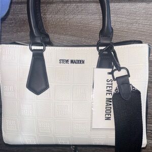 Steve Madden Embossed White and Black Tote
